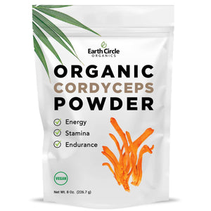 Earth Circle Organics Cordyceps | Organic Powder, Non GMO | Increases Energy, Stamina and Endurance - 8oz