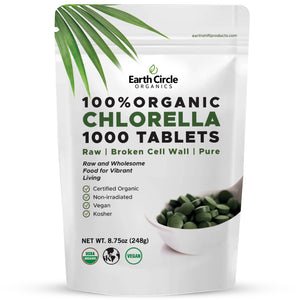 Chlorella Tablets | Certified Organic | Kosher | Cracked Cell Wall - 1000 Tablets